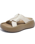 Women's Thick Sole Platform Sandals – Soft One-Strap Beach & Commuter Slippers, EU 34–41, 2 Colors
