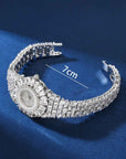 Women's Rhinestone Fashion Watch – Round Dial Quartz Watch with Diamond Accents