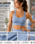 Women's High-Support Sports Bra – Shockproof Double Strap
