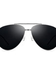 Herren-Sonnenbrille aus reinem Titan – faltbare Sport-Sonnenbrille (Silber/Grau-Farbverlauf)