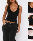 Yoga Sports Top with Built-in Bra f