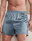 Men's 100% Mulberry Silk Boxer Shorts – Breathable Mid-Waist Elastic Sleepwear