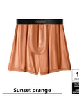 Men Ice Silk Boxer Briefs – Breathable Mid-Waist Satin Comfort Underpants
