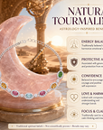 Women's Natural Tourmaline Bracelet — 925 Sterling Silver Geometric Oval