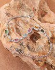 Women's Natural Tourmaline Bracelet — 925 Sterling Silver Geometric Oval