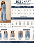 Women's Denim Sleeveless Top & Wide-Leg Pants 2-Piece Set