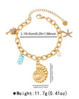 Women's Asymmetrical Circle Pendant Bracelet – Minimalist Handmade Stainless Steel Bracelet