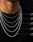 Men's Micro-Paved Copper Zirconia Tennis Chain – Spring Clasp Necklace
