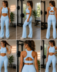 Damen High-Waist Yoga-Hose mit Bauchkontrolle und schnelltrocknendem Stoff
