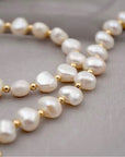 Women's Natural Baroque Pearl Bracelet – Genuine Freshwater Irregular 8–9mm White Pearl Jewelry