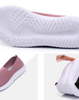 Chaussures à enfiler en maille respirante pour femme – Baskets confortables et légères avec semelle antidérapante, amorti doux et faciles à porter au quotidien