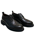 Herren Brogues aus echtem Leder – Rindsleder Schnürung, Schweinslederfutter, mittlerer Absatz 3–5 cm, EU 38–44, Schwarz & Braun