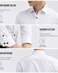 Men's Wrinkle-Free 4-Way Stretch Business Casual Long Sleeve Shirt