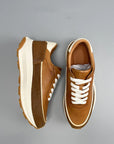 Men's Genuine Leather Running Shoes – Breathable Low-Top Cowhide Sneakers
