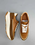 Men's Genuine Leather Running Shoes – Breathable Low-Top Cowhide Sneakers