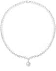 Damen-Halskette aus Sterling-Silber mit natürlichen Süßwasserperlen – S925 Kugelkette im leichten Luxus-Stil, chinesischer Anhänger, 41–50 cm