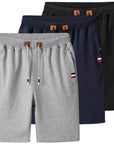 Men's Cotton Stretch Shorts – Breathable Mid-Waist Straight Fit Summer Shorts with Zipper Pockets