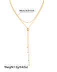 Verstellbare Y-förmige Perlen-Halskette für Damen – koreanische Mode, geometrische Zinklegierungs-Kette, 61–70 cm