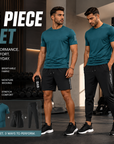 Men's 3-Piece Ice Silk Gym Set – T-Shirt, Shorts & Joggers