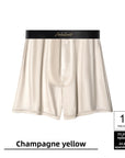 Men Ice Silk Boxer Briefs – Breathable Mid-Waist Satin Comfort Underpants
