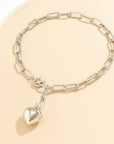 Women's Heart Pendant Clavicle Necklace – Gold and Silver Electroplated Short Chain