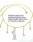 Women's Tassel Pearl Necklace – Elegant Drop-Shaped Imitation Pearl Pendant Long Chain, 51–60cm, Gold & Silver