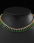 Women's Emerald Zircon Choker Necklace – Gold-Plated Copper