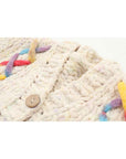 Women's Chunky Knit Cardigan — Hand-Knitted V-Neck Relaxed Fit Sweater