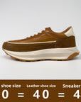 Men's Genuine Leather Running Shoes – Breathable Low-Top Cowhide Sneakers