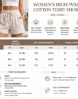 Damen High-Waist Baumwoll-Frottee-Shorts – lockere Lounge-Shorts mit Kordelzug und Taschen, S–L, 5 Farben