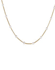 Women's Minimalist Imitation Pearl Necklace – 4mm Pearl Chain in Gold or Silver