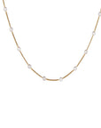 Women’s Imitation Pearl Necklace – Minimalist 4mm Pearl Chain in Gold or Silver