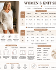 Damen-Strickset mit Kapuzenpullover und Shorts – lässiger Lounge-Anzug mit bauchfreiem Oberteil