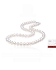 Women's Natural Freshwater Pearl Necklace – S925 Silver Clasp Bun and Flat Bead Design