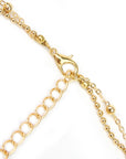 Women's Gold-Plated Pearl Necklace – Lock Pendant Multi-Layer Cross Chain