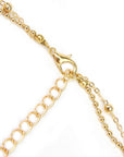 Women's Gold-Plated Pearl Necklace – Lock Pendant Multi-Layer Cross Chain