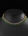Women's Emerald Zircon Choker Necklace – Gold-Plated Copper