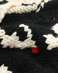 Damen Strickjacke mit V-Ausschnitt und Farbblockdesign – Handgemachter Pullover aus Baumwollmischung im französischen Stil