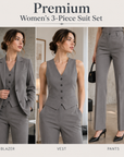 Women's Professional 3-Piece Suit Set – Jacket, Vest & Pants