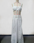 Women's Solid Color Beach Cover-Up Skirt Set