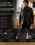 Men's Genuine Sheepskin Mid-Length Leather Coat – Fur-Lined Winter Jacket