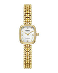 Women's Gold Rectangular Quartz Watch – Slim Stainless Steel Strap, 30M Waterproof, Business Fashion Wristwatch (FW-3060)