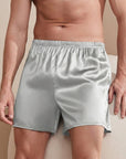 Herren-Boxershorts aus 100 % Maulbeerseide – Atmungsaktive mittelhohe Schlafbekleidung mit Gummibund