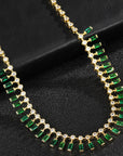 Women's Emerald Zircon Choker Necklace – Gold-Plated Copper