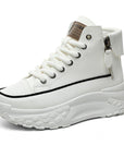 Damen High-Top Plateau Sneaker – Dicksohlige, runde Zehenpartie, atmungsaktive Modeschuhe