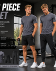 Men's 3-Piece Ice Silk Gym Set – T-Shirt, Shorts & Joggers