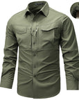 Herren Arbeitshemd – 96 % Polyester, Langarm, Revers, 4 Pattentaschen, lockere Passform, M–4XL, 6 Farben