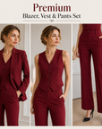 Women's Professional 3-Piece Suit Set – Jacket, Vest & Pants