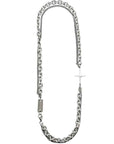 Men's Double-Layer Titanium Steel Chain Necklace – Minimalist Hip-Hop Silver Unisex, 50 cm
