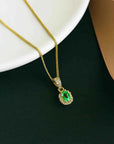 Women's Natural Colombian Emerald Jewelry Set – Sterling Silver with Adjustable Ring
